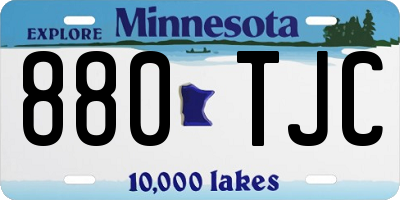 MN license plate 880TJC