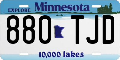 MN license plate 880TJD