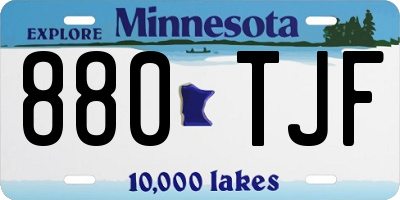 MN license plate 880TJF