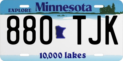 MN license plate 880TJK