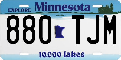 MN license plate 880TJM