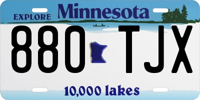 MN license plate 880TJX