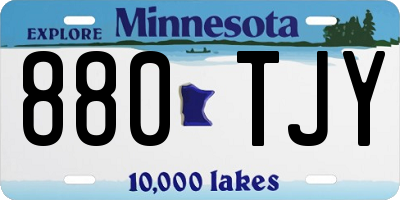 MN license plate 880TJY