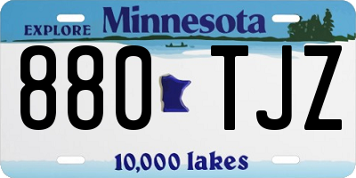 MN license plate 880TJZ