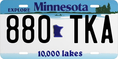 MN license plate 880TKA