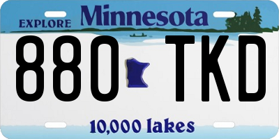 MN license plate 880TKD