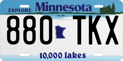 MN license plate 880TKX