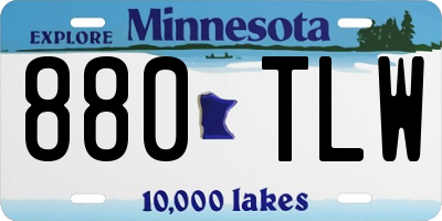 MN license plate 880TLW