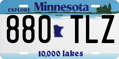 MN license plate 880TLZ