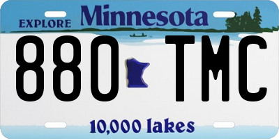 MN license plate 880TMC