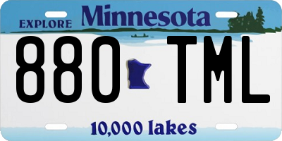 MN license plate 880TML