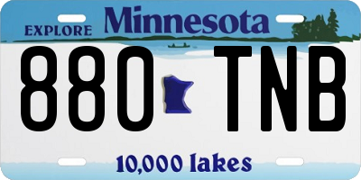 MN license plate 880TNB