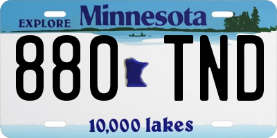 MN license plate 880TND