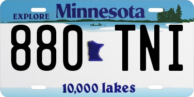 MN license plate 880TNI