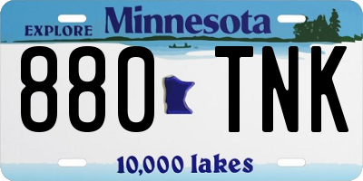 MN license plate 880TNK