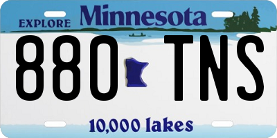 MN license plate 880TNS