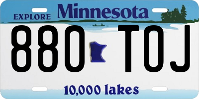 MN license plate 880TOJ