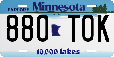 MN license plate 880TOK