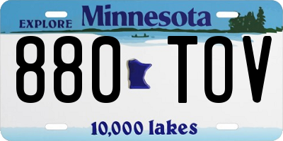 MN license plate 880TOV