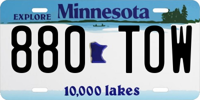 MN license plate 880TOW