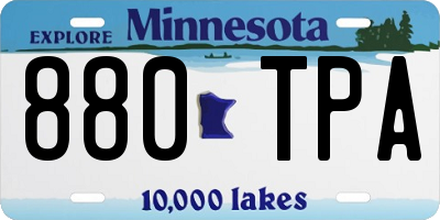 MN license plate 880TPA