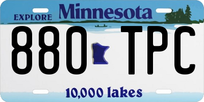 MN license plate 880TPC