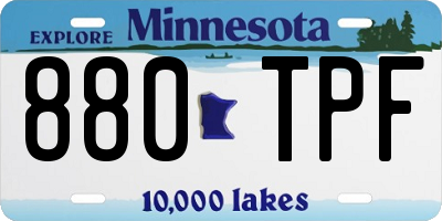 MN license plate 880TPF