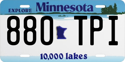 MN license plate 880TPI