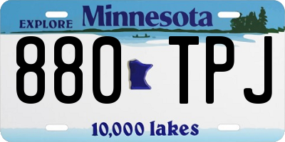 MN license plate 880TPJ