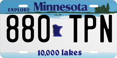 MN license plate 880TPN