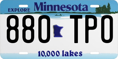 MN license plate 880TPO