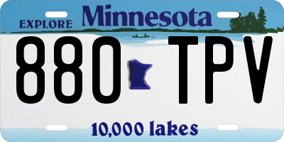 MN license plate 880TPV