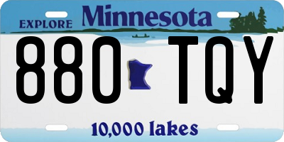 MN license plate 880TQY