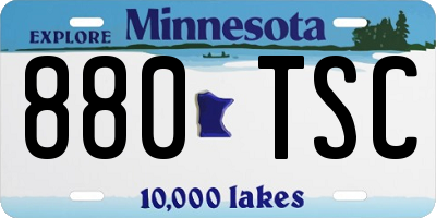 MN license plate 880TSC