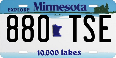 MN license plate 880TSE