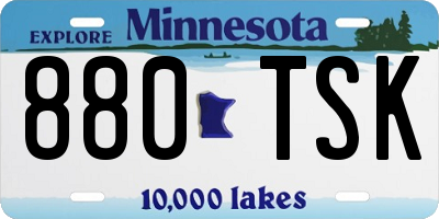 MN license plate 880TSK