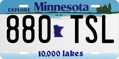 MN license plate 880TSL