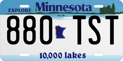 MN license plate 880TST