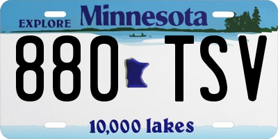 MN license plate 880TSV
