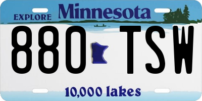 MN license plate 880TSW