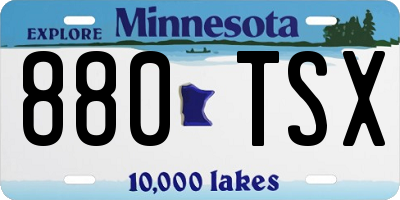 MN license plate 880TSX