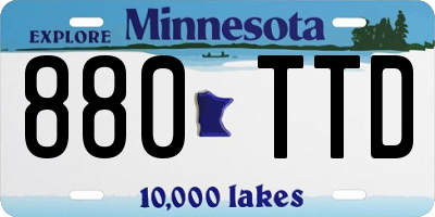 MN license plate 880TTD