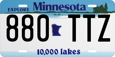 MN license plate 880TTZ