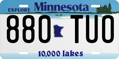 MN license plate 880TUO
