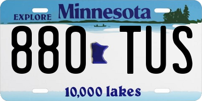MN license plate 880TUS