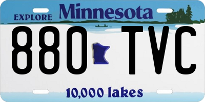 MN license plate 880TVC