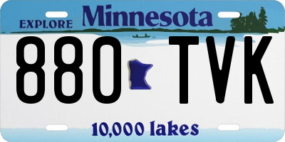 MN license plate 880TVK