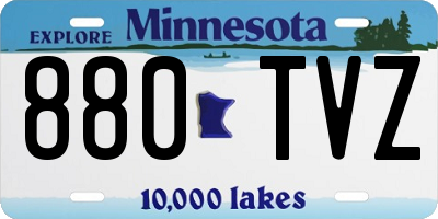 MN license plate 880TVZ