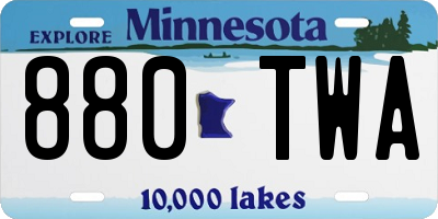 MN license plate 880TWA