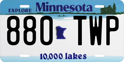 MN license plate 880TWP